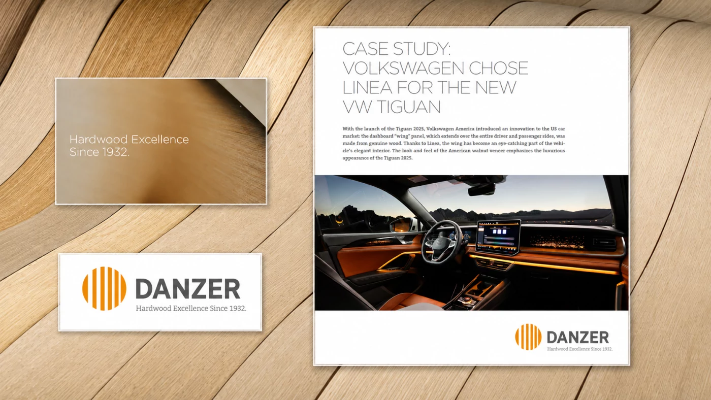 Danzer Case Study zur Volkswagen-Tiguan-Innenausstattung aus echtem Holzfurnier